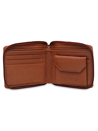 Image of SAMTROH Men Casual, Ethnic, Evening /Party, Formal, Travel, Trendy Tan Artificial Leather Wallet (4 Card Slots) (Tann)