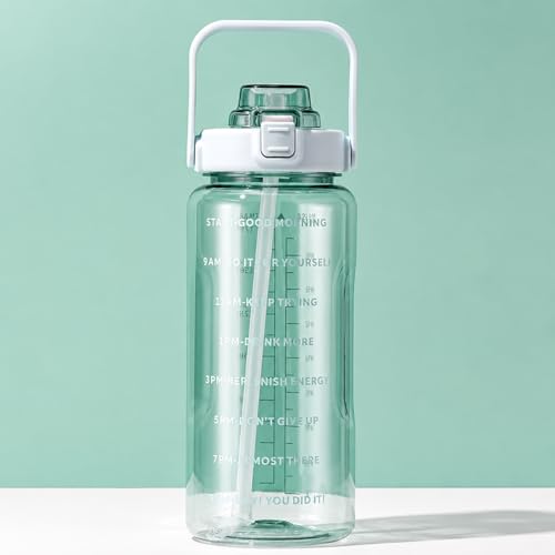 Image of Transparent Water Bottle 2000ML with Motivational Time Marker | Leak Proof&Break-Proof 2 litre water bottle | Best Usage For Office /School /Gym /Travel Water Bottle