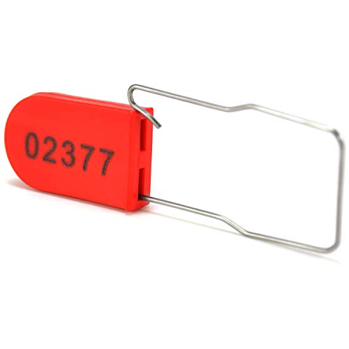 Image of Plastic Wire Padlocks Numbered Security Seal Plastic Padlock Electric Meter Seals Disposable Anti-Tamper Locks (Red, 1000 PCS)