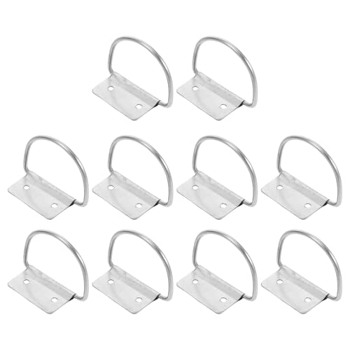 CLISPEED Maniglie di Ricambio in Ferro Zincato per Bidoni della Spazzatura da Esterno, Set da 10 Anelli di Trazione Robusti per Contenitori e Cassette Utensili, Manici Ergonomici