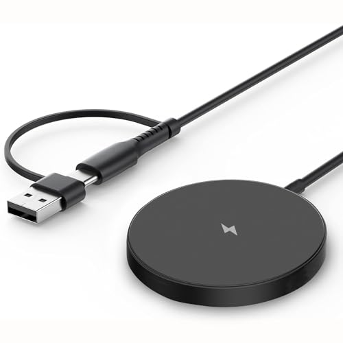 Image of UNIGEN Magtec 100 15W Magnetic Wireless Charger, MagSafe Compatible, Fast Charging for iPhone 17 /16 /15 /14 /13 /12 Series and All Qi-Enabled Devices (Black)