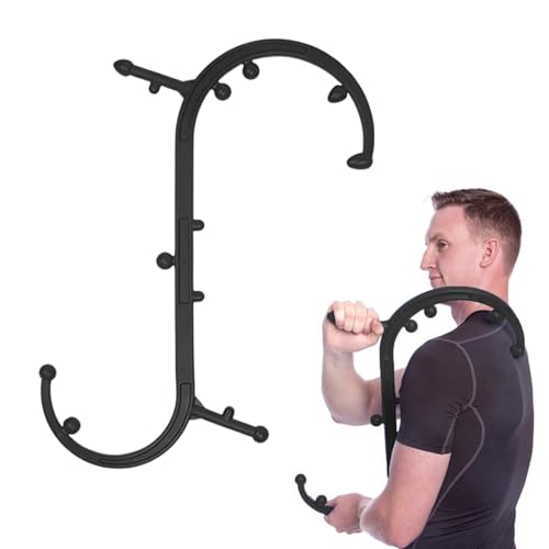 EDINNO Trigger Point Massager, Trigger Point Therapy Self Massage Tool, Back and Neck Massager, Handheld Massage Stick, for Back Massage Muscle Tension (Black)