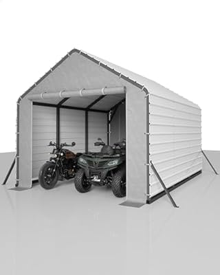 GarveeLife 13'x16'x11' Enclosed Metal Carport, Steel Heavy Duty Carport for All-Weather, Permanent Shelter for Cars, Motorcycles, ATV, or Boats, N.W. 660 Lbs