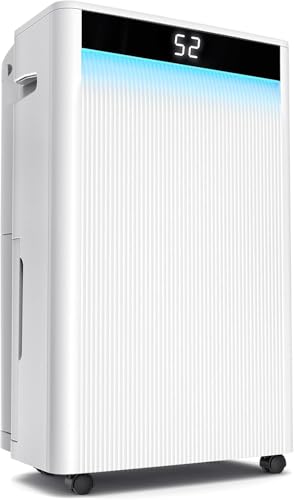 KeepGlad 80 Pints Energy Star Dehumidifier, 5,000 Sq.Ft for Whole Home & Basement, Compressor Dehumidifier with Drain Hose, Advanced Humidity & Moisture Control, Smart Auto Comfort Mode, Quiet