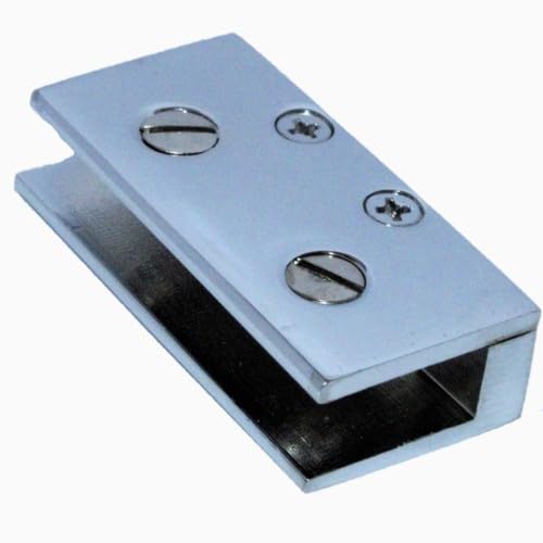 Image of RiseOm U Bracket / Glass Mount Bracket of Brass Polished Chrome Finish (8mm-Folding, Pack of 2)