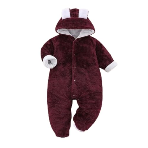 NAMAN Fleece Footed Snowsuit Newborn Hooded Rompers Long Sleeve Onesies ...