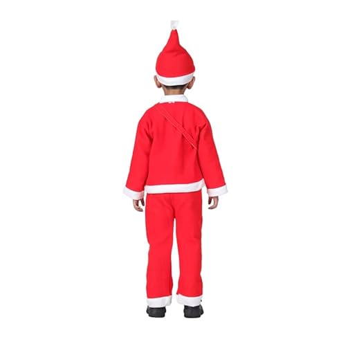 Image of ITSMITSMYCOSTUME Santa Claus Dress for Christmas Costume Complete Set for Kids /Girls /Boys (Jacket,Pant,Hat,Pouch,Specs,Socks,Belt)-Red & White Fancy Dress (No Gloves)