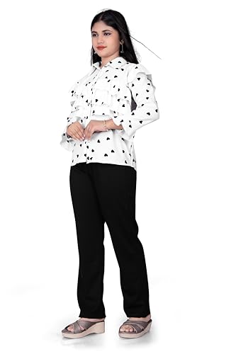 Image of Girls /Kids Printed Floral Designer Top and Palazzo Set Crop Top and Palazzo Set Printed /Fancy Palazzo and top Set for Girls with tie in Waist