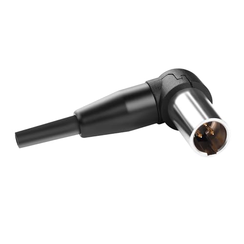 QIANRENON 90° Angolo Mini USB Estensione Auto Impermeabile Cavo Adattatori Mini USB Maschio a Retto Angolo Femmina Pannello Montaggio Estensione Cavo, Filettato fissaggio, 28cm/11in (curva sopra