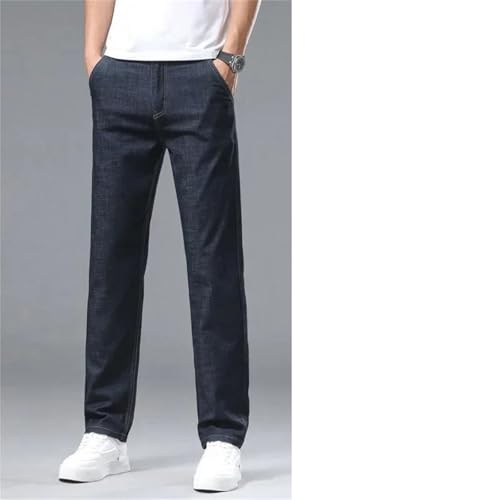 Men's Summer Jeans Stretch Denim Pants Business Casual Straight Classic Work Trousers Slim Fit3