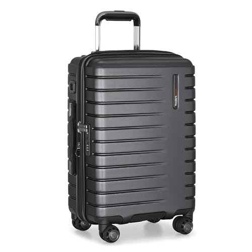 Image of Traveler's Choice Archer Polycarbonate Hardside Spinner Luggage Set, Tie Down Straps, Grey, Carry-On 21-Inch