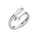 RJRK Hug Hands Anillo Ajustable De Plata De Un Tamaño, Símbolo del Amor, Moda, Resistente Al Deslustre, Sin Níquel, Regalos para Parejas Preferidas