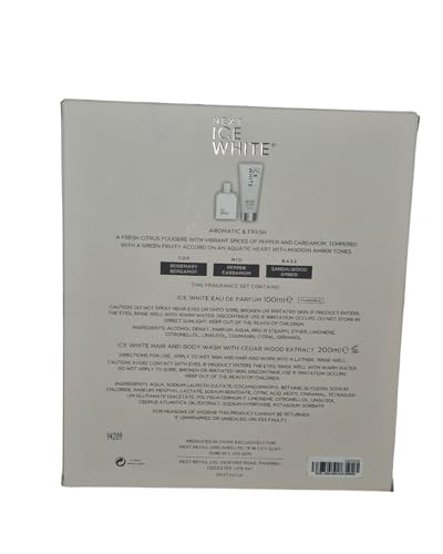 Next-London Men's Ice White Gift Set, Eau de Parfum 100ml & Hair and Body Wash with Cedar Wood Extract 200ml - Image 3