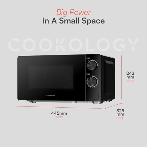 Cookology 20L Freestanding Microwave - 700W Power - 24.5cm Turntable - 5 Power Modes & Easy‑to‑Use Dial Timer - Quick Defrost Setting - Black - Image 5