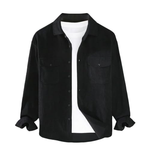 Camisa de trabajo de pana para hombre de manga larga holgada y gruesa