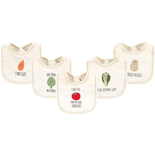 Touched by Nature Unisex Baby Organic Cotton Bibs, Tomatoes, One Size