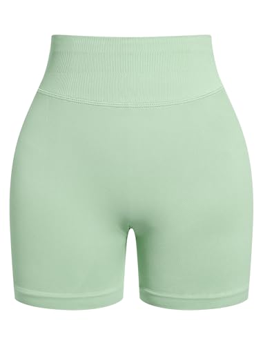 OMEWEE Workout sets for women 2 piece:Spaghetti Straps BacklessTop Bra and Anti-squat shorts for yoga Green XS — view 3