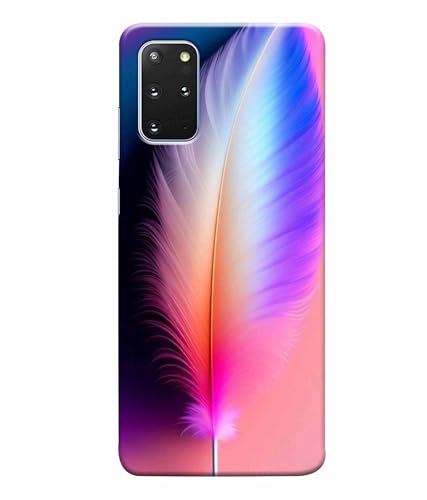 Image of Printed Hard Back Case Cover & Compatible for Samsung Galaxy S20 Plus | Colourful Feather (Multicolor) - D1181