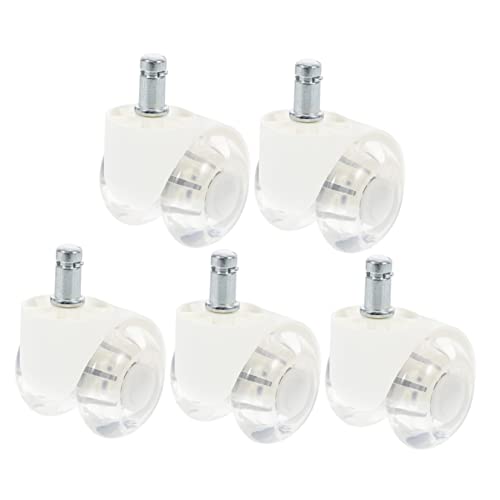 Angoily Roulette De Chaise Pivotante 2 Pouces En Pu Transparente Lot De 5 Roulettes Universelles Silencieuses Pour Chaise De Bureau Et Meubles à Domicile