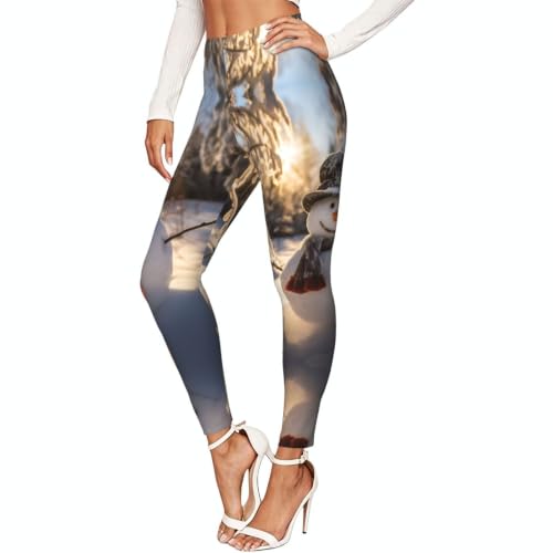 Leggings de mujer evitan roces pantalones de entrenamiento suaves de muñeco de nieve