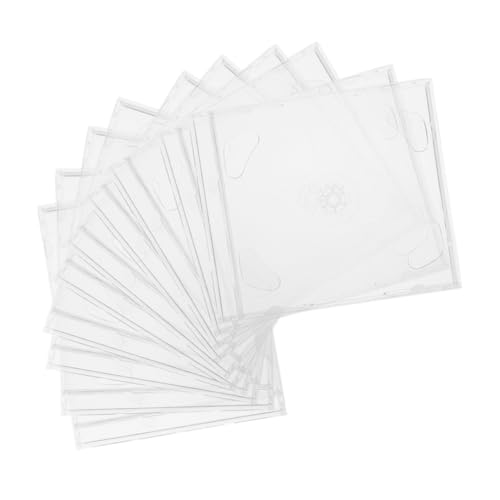 GRIRIW 10pcs Transparent CD Cases Reusable Dvd Storage Organizers Lightweight Disc Holders for Travel Home for Protecting Organizing Dvds