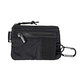 Thread Wallets Pouch Wallet – Compact Zip Wallet with Clear ID Window, Coin & Card Pockets, and Key Stash – Lightweight Rip-Stop Travel Wallet for Men & Women (Black)