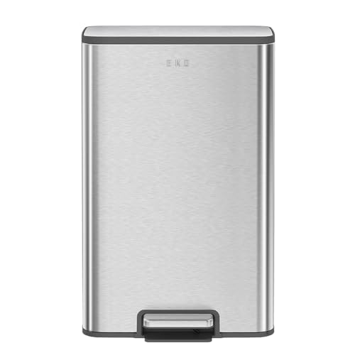 EKO Dustbin | Marina | EK9161 | 30L - 50L | Trash Bin | Waste Bin | Garbage Bin (Stainless Steel 30L)