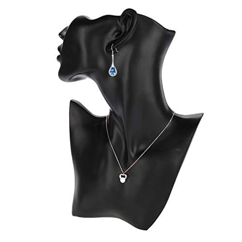 Ruiqas Buste Bijoux Présentoir de Buste Boucles D'oreilles Chaînes Coffre D'exposition Mannequins Modèle de Magasin Présentoir pour Bijoux (Couleur : Noir) – vue 2
