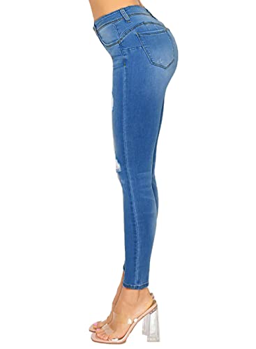 WAX JEAN Women's Butt I Love You Push-Up Destructed Modal Basic Skinny Jeans3