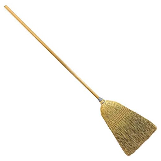 Weiler 44009 56" Length, 7/8" Handle Diameter, 4 Sews, 100% Corn Fill, Heavy-Duty Upright Warehouse Broom, Natural