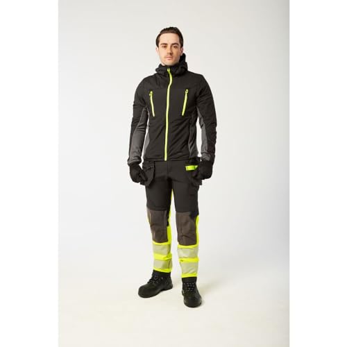 Portwest EV470 EV4 Insulated Hybrid Jacket Warm Lightweight Water-Resistant Stretch Panels Breathable Hooded Work Jacket for Cold Weather and Outdoor Use, Black, XL - Image 4