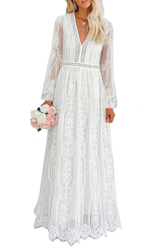 Cercis Women V-Neck Long Sleeve Floral Lace Formal...