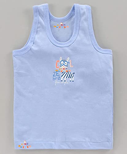 Image of KIKE New Born Baby Pure Cotton Printed Regular Fit Sando Innerwear Baniyan Kids Vest Infants Sleeveless Undershirts for Cute Boys Girls 0-24 Months Pack of 6