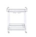 Coaster Home Furnishings - Jefferson - 2-Tier Acrylic & Metal Bar Cart with Wheels - Glass Shelf, Stemware Rack, Wine Bottle Holders - Contemporary - Dining Room - Clear & Chrome - 902589