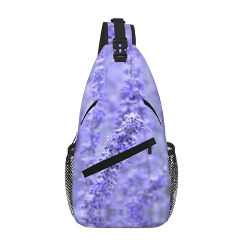 Sac à dos à bandoulière homme léger imprimé fleurs violettes petit format tendance