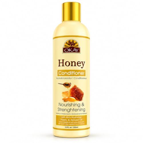 OKAY Honey and Almond Nourishing And Strengthening Conditioner Helps Refresh,Revitalize, and Strengthen Hair Sulfate,Silicone,Paraben Free For All Hair Types and Textures Made in USA 12oz