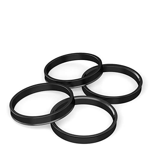 Image of Hubcentric Rings (Pack of 4) - 66.9mm ID to 73.1mm OD - Black Poly Carbon Plastic Hubrings Hub - Compatible with Cadillac Chevrolet GMC Buick with 66.9mm Vehicle Hubs and 73.1mm Wheel Centerbore
