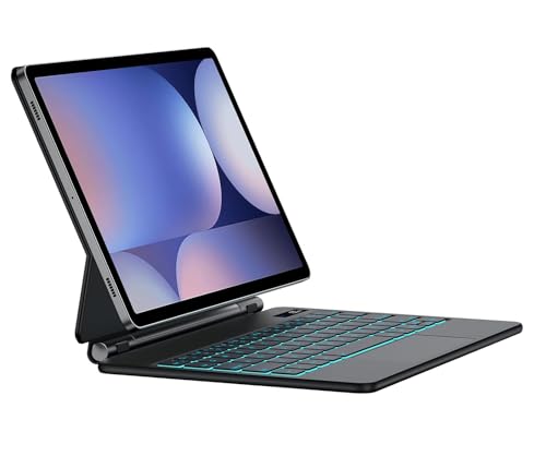 Image of RTSY Magic Style Keyboard case for Samsung Galaxy Tab S10 FE Plus /FE Plus 5G (13.1 Inch) with 7-Colors Backlit & Precision Trackpad, Floating Cantilever Magnetic Stand (Black)