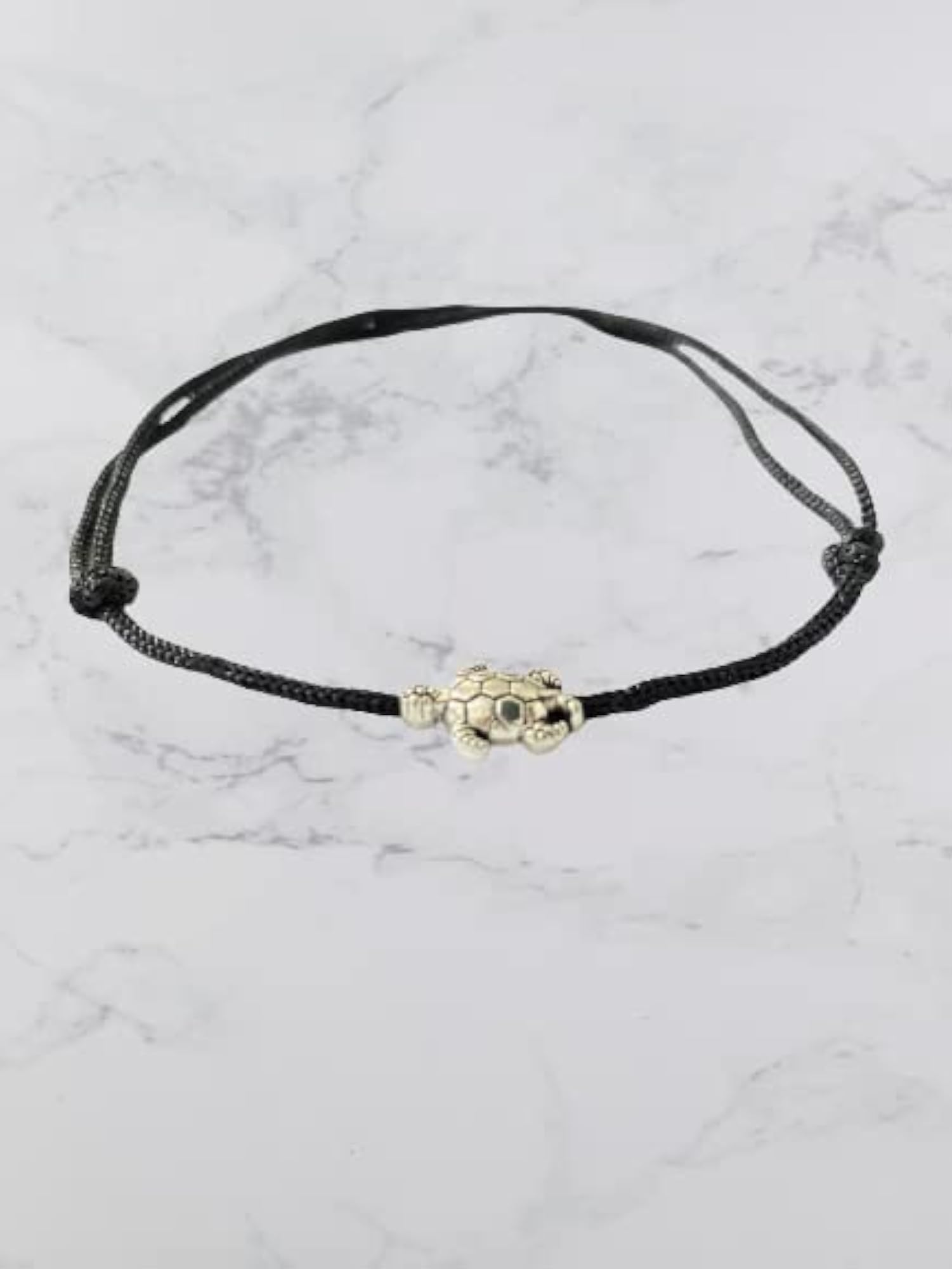 Women's Trendy Silver Kachua Black Thread Anklet