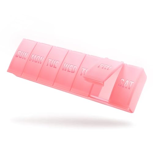Barhon Large Weekly Pill Organizer, Big Vitamin Organizer Case for 7 Day, Travel Medicine Pill Box...