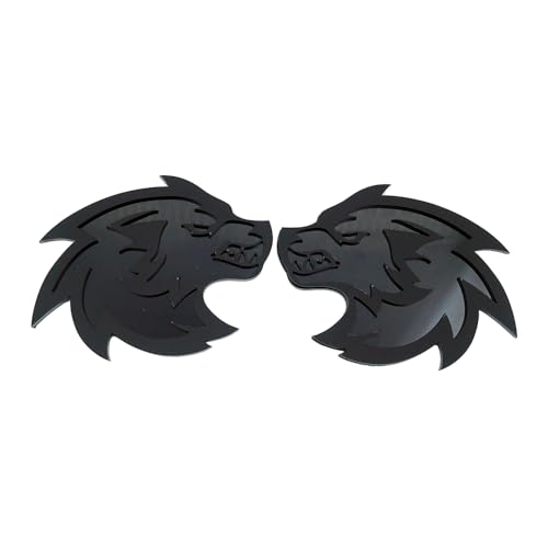 Image of Pair Set Wolf Car Emblem Badge Angry Eye Custom Truck Fender Side Rear Decal Sticker (Gray Black)