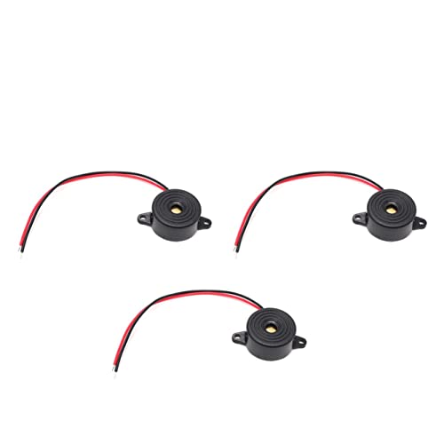 JZK 3 zumbadores electrónicos DC3-24 V, sonido de alarma electrónico, zumbador piezoeléctrico, alarma activa, zumbador electrónico con cables
