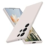 JUNAUTTB for Samsung Galaxy S21 Ultra 5G Case Liquid Silicone,Full Body Protective,Soft Shockproof Anti Scratch Case for Samsung Galaxy S21 Ultra Phone case Slim Fit Durable 6.8in White JUS01-125