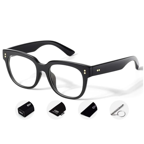 CGID Oversized Clear Lens Fake Glasses Women Men 100% UV400 Protection Thick Big Square Frame Fashion Eyeglasses