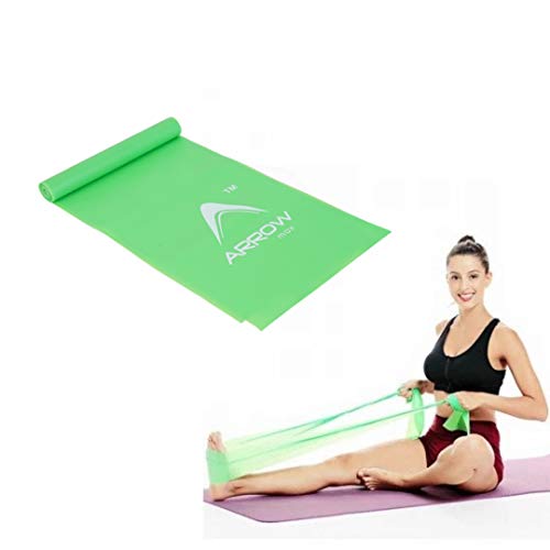 Arrowmax Resistance Band, Professional Latex Elastic Bands, Core Exercise, Physical Therapy, Lower Pilates, at-Home Workouts, & Rehab-Fitness Bands for Yoga and Stretching therabands (Light-Green)