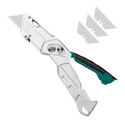 Coltelli Utility pieghevoli, Coltelli Utility retrattili | Taglierina multiuso per tappeti | Coltelli pieghevoli professionali, taglierina per scatole a sgancio rapido con spazio di archiviazione