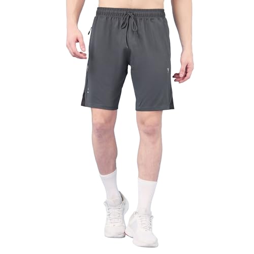 Image of TECHNOSPORT Mens Regular Fit Solid Shorts for Gym, Workout & Sports with Anti Microbial, Techno Dry