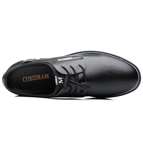 Image of COSIDRAM Mens Business Dress Shoes Casual Slip-on Comfort Walking Shoes | Practical elastic quick-lace design, sleek upper silhouette, easy to match jeans and trousers for business casual daily looks