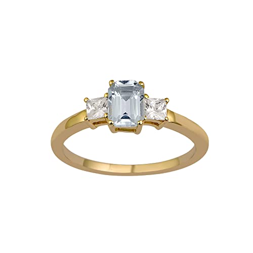 Shine Jewel Gemma acquamarina taglio smeraldo con