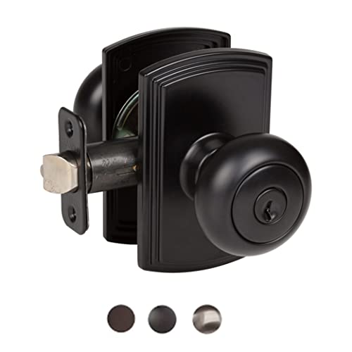 Delaney Hardware 360604 Santo Entrance Door Knob, Black Entry Door Knob, Front Door Knob, Black Door Knob, Contemporary Front Door Knob, Modern Door Knob #TOP1